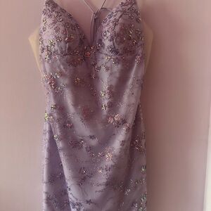 Elegant Lavender Mini Dress